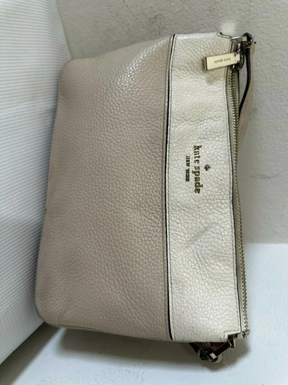 Kate Spade Leila Colorblock Triple Gusset Crossbody Warm Beige Mint